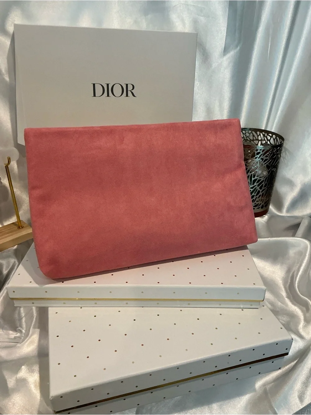 Dior PARFUMS Cosmetic Pouch Gift with Purchase Pink NIB